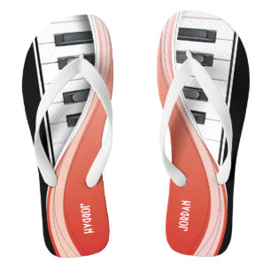 Spaß-Klavier-Entwurf mit rotem Swoosh Flip Flops