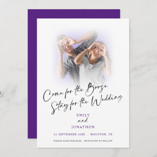 Spaß kommt Save the Date für Booze Foto Lila