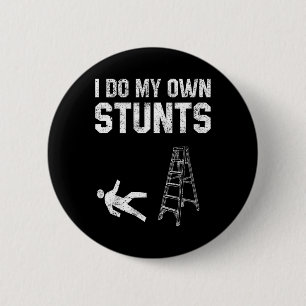 Spaß Ladder Fall Geschenk gebrochenen Knochen Hand Button