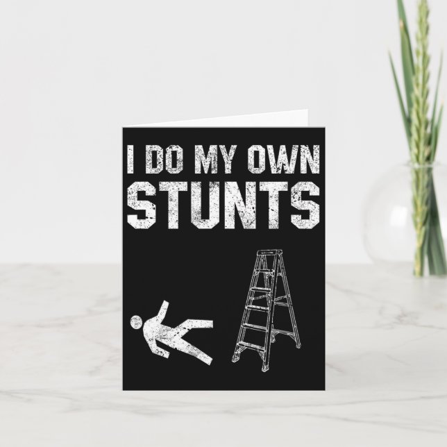 Spaß Ladder Fall Geschenk gebrochenen Knochen Hand Karte (Vorderseite)