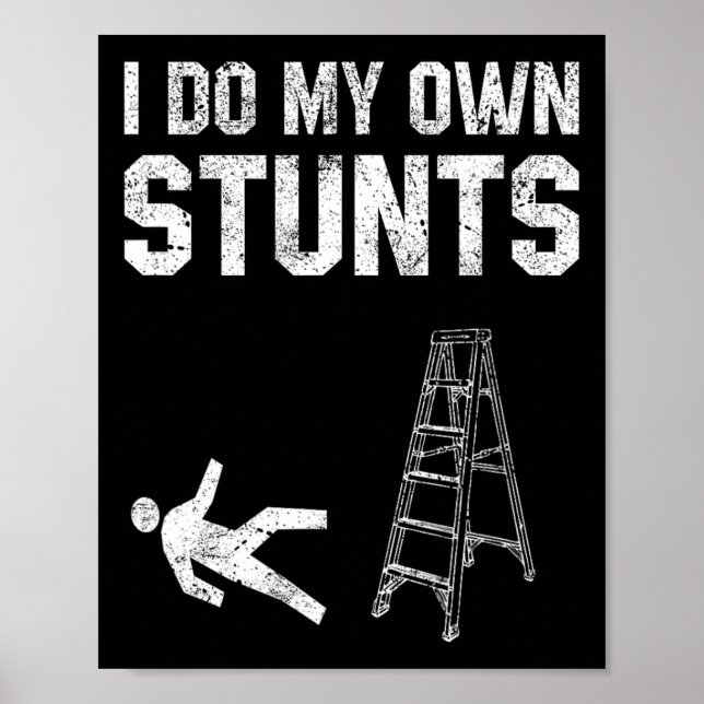 Spaß Ladder Fall Geschenk gebrochenen Knochen Hand Poster (Vorne)