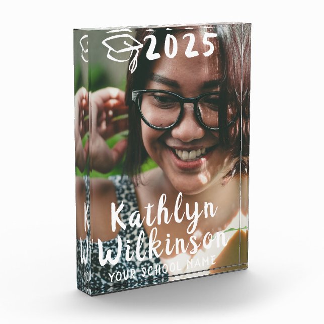 Spaß Lässiges Skript Einfaches Abschluss Fotoblock (Links)