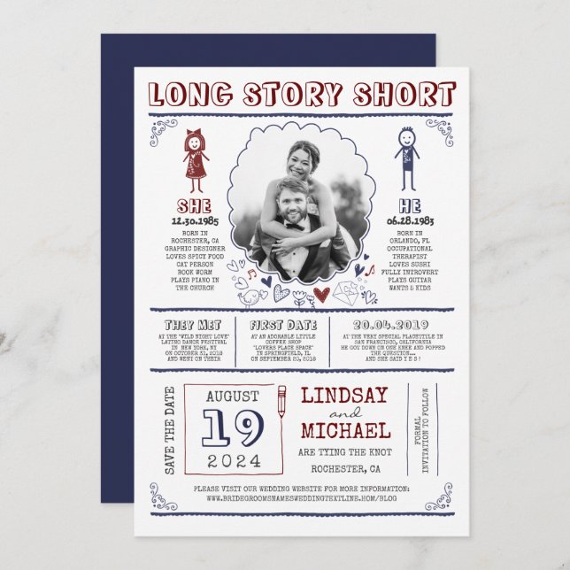 Spaß Lässiges und Niedliches Save the Date Foto (Vorne/Hinten)