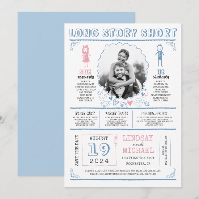 Spaß Lässiges und Niedliches Save the Date Foto (Vorne/Hinten)