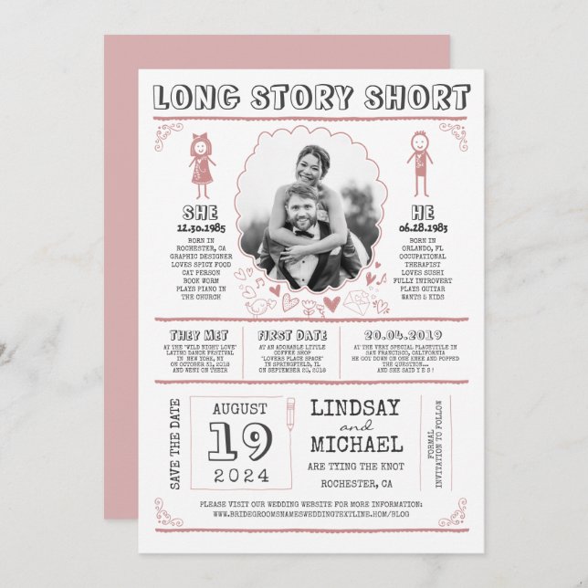 Spaß Lässiges und Niedliches Save the Date Foto (Vorne/Hinten)