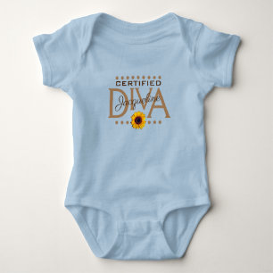 Spaß Launische Zertifizierte DIVA BLAU Baby Strampler