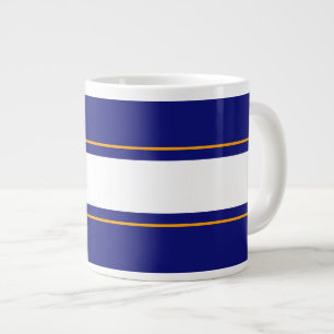Spaß Lebhafte Royal Blue Yellow White Racing Strip Jumbo-Tasse
