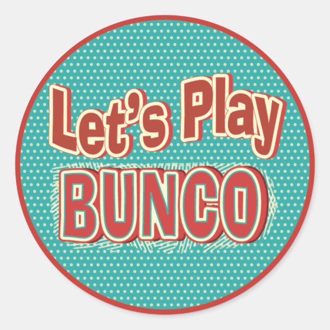 Spaß Let's Play Bunco Aufkleber (Vorderseite)