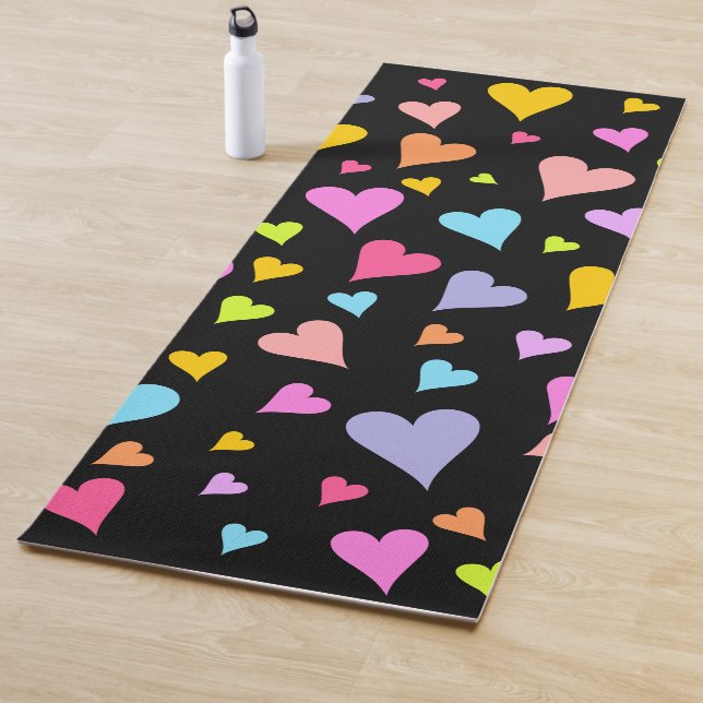 Spaß, Liebe, farbenfrohe Herzmuster Yoga Mat Yogamatte (Beispiel)