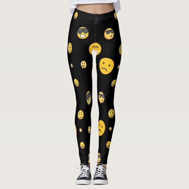Spaß, Liebe, Lächeln, glücklich niedliche Emojis t Leggings (Vorderseite)