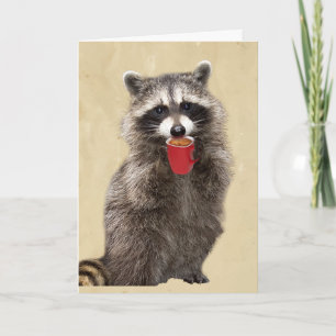 Spaß Liebe Sie mehr als mein Coffee Raccoon Karte