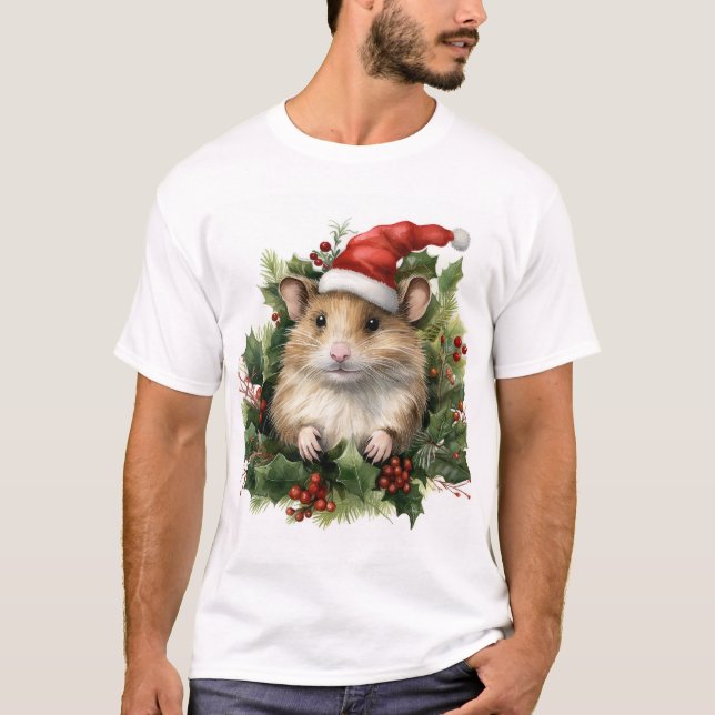 Spaß liebend Weihnachtsmaus T - Shirt (Vorderseite)