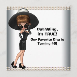 Spaß Liebhaber Diva Frauen jede Zahl Geburtstagspa Einladung