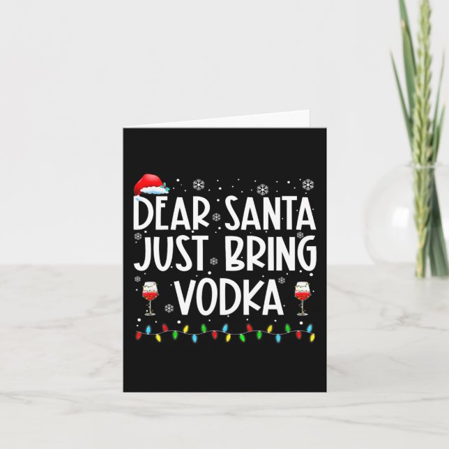 Spaß liebt Santa Bringen Sie Vodka Weihnachten Paj Karte (Vorderseite)