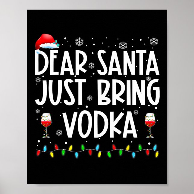 Spaß liebt Santa Bringen Sie Vodka Weihnachten Paj Poster (Vorne)