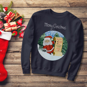 Spaß liebt Santa Naughty oder Nice Letter Ugly Swe Sweatshirt