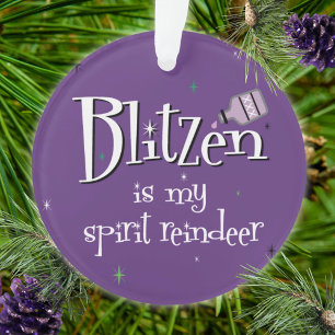 Spaß Lila Blitzen Spirit Reindeer Xmas Ornament