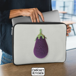 Spaß Lila Moderne Minimal Crochet Eggplant Laptopschutzhülle