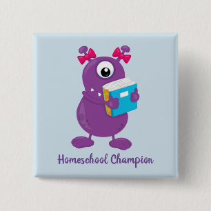 Spaß Lila Monster Homeschool Champion Button