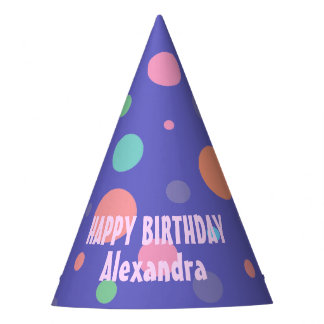 Spaß Lila Party Hut mit farbenfrohen Polka Dots Partyhütchen