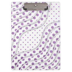 Spaß Lila Polka Dots Stilvolles modernes Design Klemmbrett
