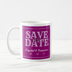 Spaß Lila Save the Date Kaffeetasse