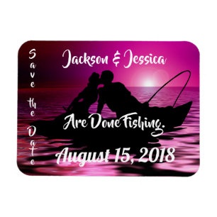 Spaß Lila Twilight Fischen Save the Date Magnet