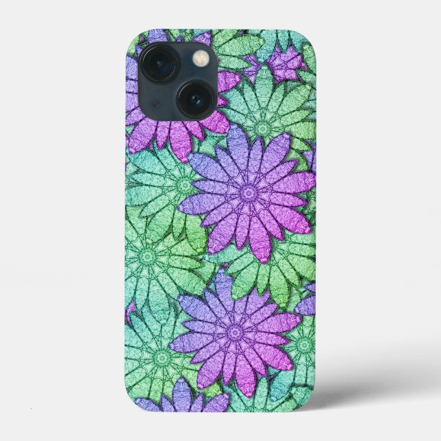 Spaß Lila und grüne Blume Case-Mate iPhone Hülle (Rückseite)