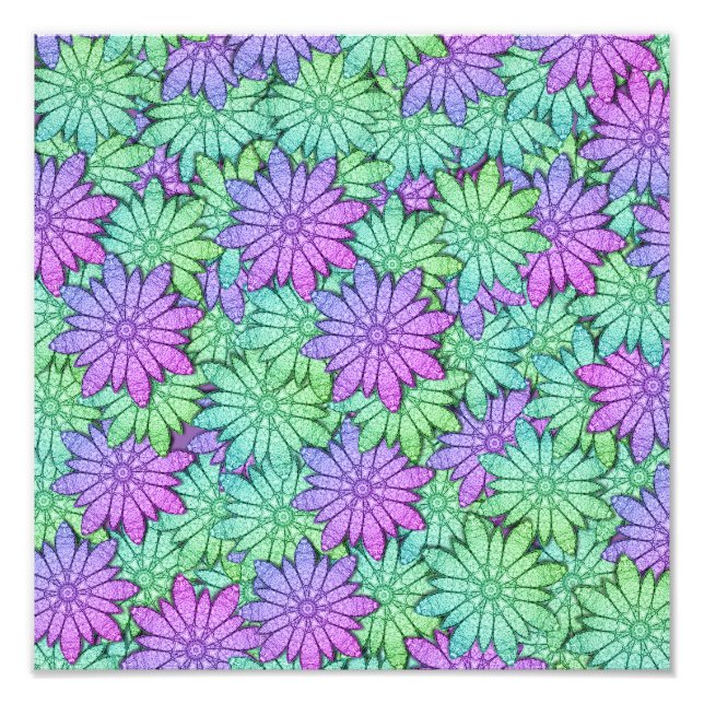 Spaß Lila und grüne Blume Fotodruck (Vorne)