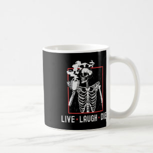 Spaß Live Lagh Die Funny Halloween Coffee Skelett Kaffeetasse