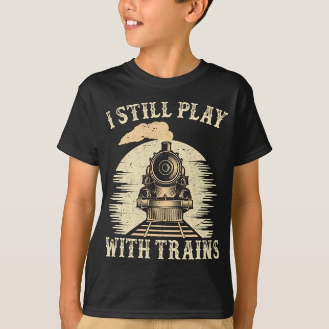 Spaß Lokomotivtrainotter Eisenbahn T-Shirt (Vorderseite)