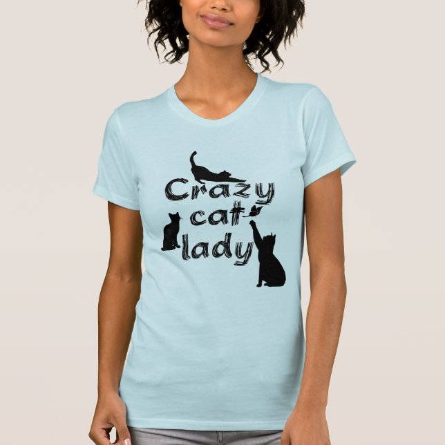 Spaß lustige und Cool spielende Katzen Crazy Cat L T-Shirt (Vorderseite)