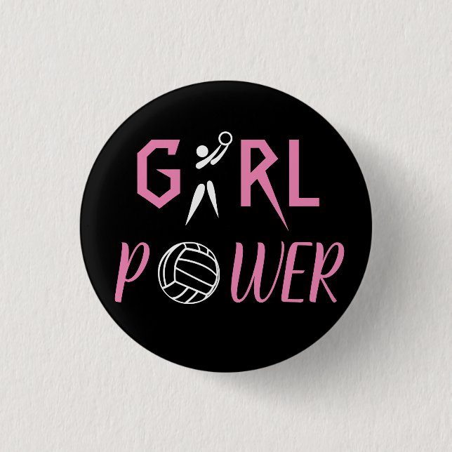 Spaß-Mädchen-PowerNetball Button (Vorderseite)