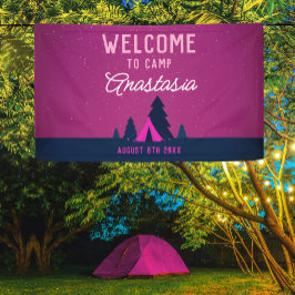 Spaß Mädchen Rosa Lagerfeuer Himmelszelt Outdoor W Banner