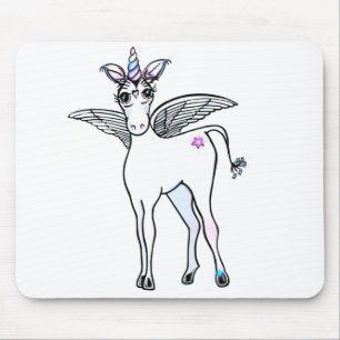 Spaß magisch Einhorn zeichnend Mousepad