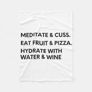 Spaß Meditation und Lance Shirt für Yoga und Pizza Fleecedecke