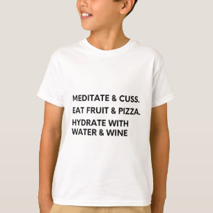 Spaß-Meditation und Lance-Shirt für Yoga und Pizza T-Shirt