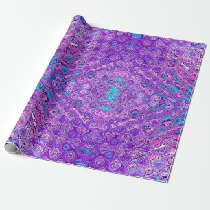 Spaß-mehrfarbiges psychedelisches lila Muster Geschenkpapier