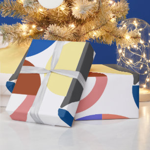 Spaß mit geometrischen farbigen Formen Name Geschenkpapier