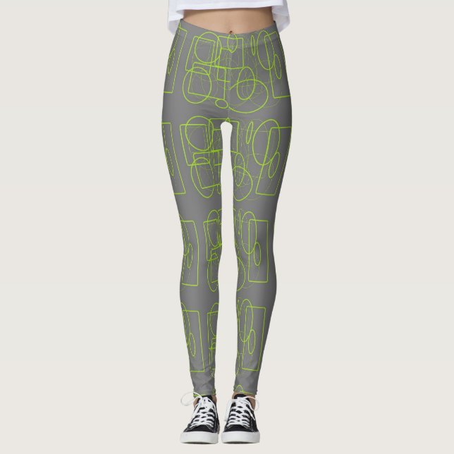 Spaß mit Grün und Grau Leggings (Vorderseite)