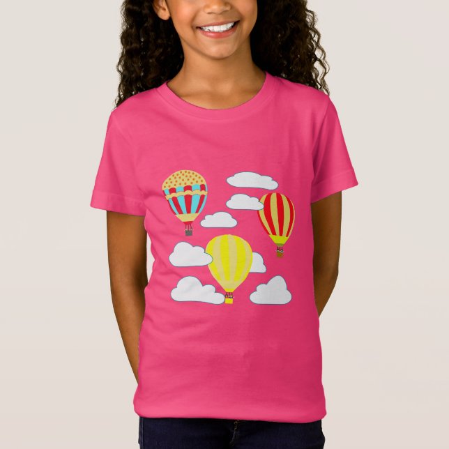 Spaß mit Heißluftballon, der die Wolke berührt T-Shirt (Vorderseite)