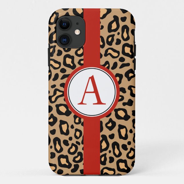 Spaß Mit Monogramm Leopard iPhone 5 Case-Mate Case-Mate iPhone Hülle (Rückseite)
