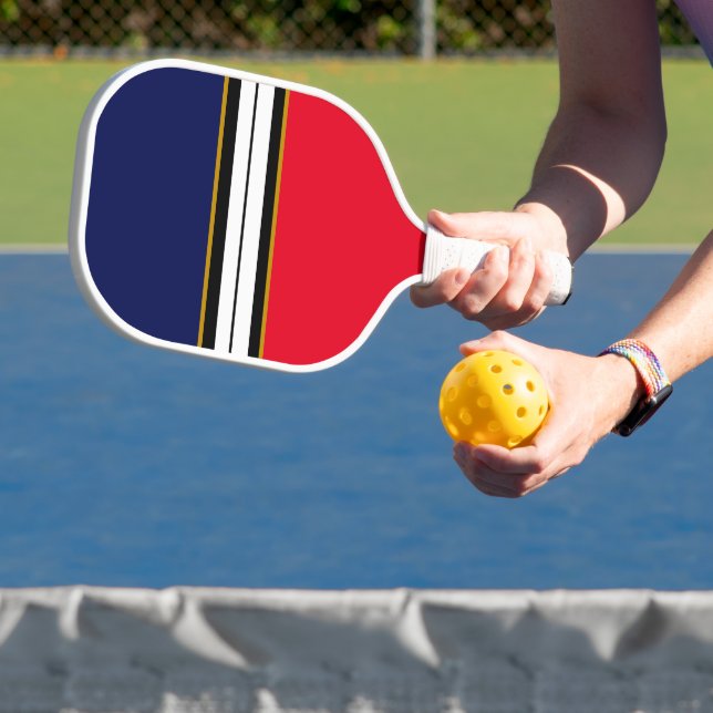 Spaß mit zwei tone Red Blue Schwarz-weiß Racing St Pickleball Schläger (InSitu)