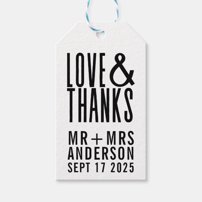 Spaß Moderne Liebe und Dank Foto Gastgeschenk Hoch Geschenkanhänger (Vorderseite)