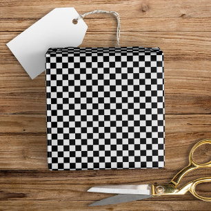 Spaß Moderne Mini kariert Schwarz + Weiß Geschenkpapier