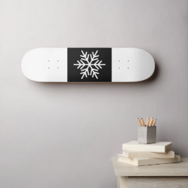 Spaß Moderne Schwarz-weiße Streifen Nordic Snowfla Skateboard