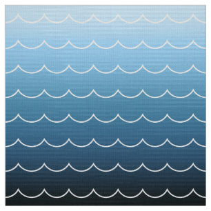 Spaß-moderne Wellen-Muster-Blau-Steigung Stoff