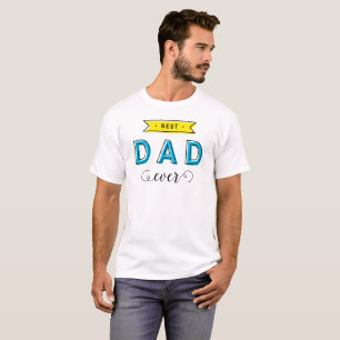 Spaß-moderner bunter blauer gelber bester Vater T-Shirt
