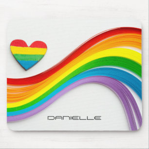 Spaß Moderner LGBT-Pride-Regenbogen-Personalisiert Mousepad