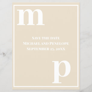 Spaß Monogramm Champagner Beige Budget Save the Da Flyer